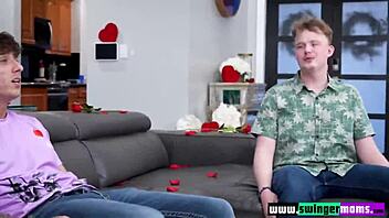 horny studs drill jilted milfs juicy pussies in valentines group bang