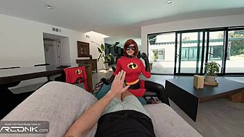 vr elastigirl redhead anally fucked in ripped incredibles cosplay