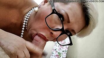 Our mature bride milf captures my big cock with pearl necklace cumshot close-ups