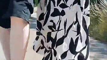 hot 66 year old granny flashes feet in sunny forest walk 👵🌳😘