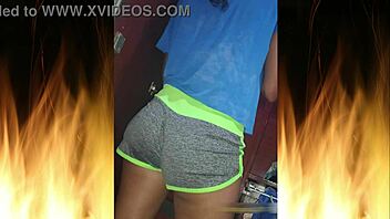 skinny latina wife flashes juicy ass in fishnets