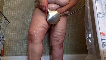 showering my huge juicy fat ass pussy lips