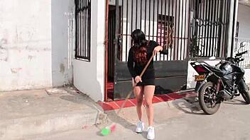 Thief Breaks In Fucks Big Tits Latina Hard in Spanish Amateur Outdoor Frenzy