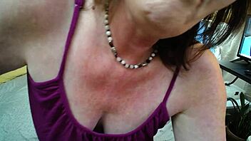 Curvy retro babe cums in tiniest gstring thong