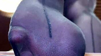 Goddess Long Legs Big Ass Black Pantyhose Tease