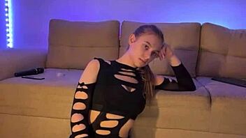 Masturbating With Sexy Blonde In Naughty Costume