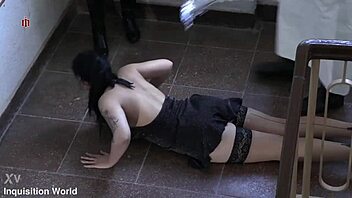 lazy sub slut spanked rough in bdsm prison