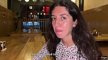 i blast cum on her face at sushi bar then she munches rolls cumwalk style public fun