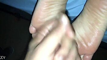 wife gives hot pov footjob ending in massive cum blast
