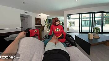 vr elastigirl redhead anally fucked in ripped incredibles cosplay