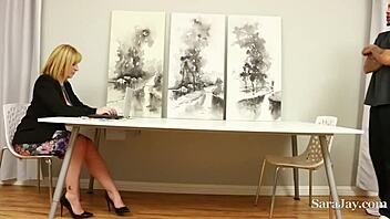 Big Butt Boss Sara Jay Milks Employee's Huge Dick