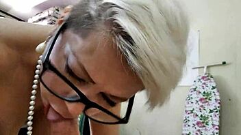 Our mature bride milf captures my big cock with pearl necklace cumshot close-ups