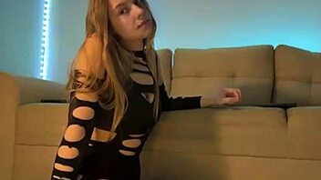 Masturbating With Sexy Blonde In Naughty Costume