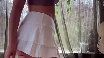 Curvy amateur teases huge natural tits slowly