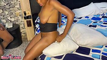 horny ebony couple rips clothes for dripping wet interracial pussy pounding