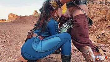 Sweetie fox fallout cosplay sucked fucked for stranger's water sip
