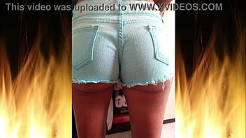 skinny latina wife flashes juicy ass in fishnets