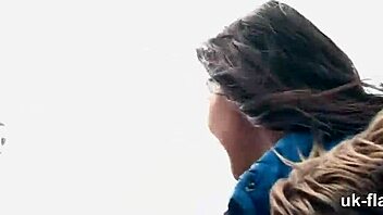 British amateur flashes cute titties in public outdoors