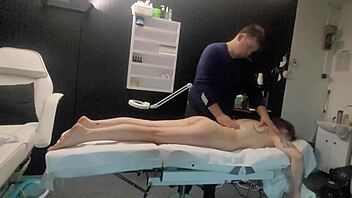 lady gets massaged then face fucked and pussy pounded hard