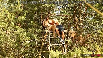 hot brunette slut bareback dicked deep in forest cum fest 💦🌲