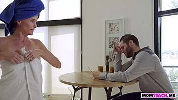 uhh milf strokes my cock to prep me for my date