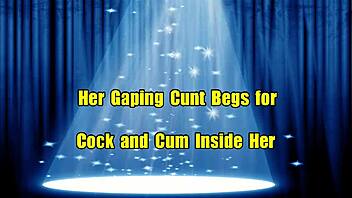 Her shaved gaping pussy craves every inch of cock and hot creampie inside