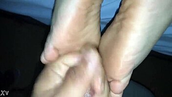 wife gives hot pov footjob ending in massive cum blast