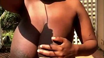 Huge boobs ebony neighbor strips pregnant curves softly