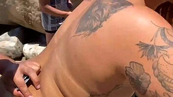 couple teases beach blowjob ending in massive facial cumshot