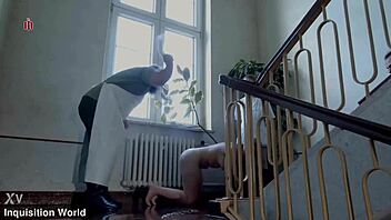 lazy sub slut spanked rough in bdsm prison