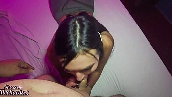 Amateur dad fills latina teen pussy with creampie semen