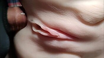 crisp closeups of fuck doll's shaved pussy stretched by toys
