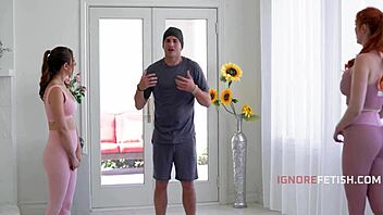 Perverted Yoga Trainer FUCKS Flexible Redhead Clients!