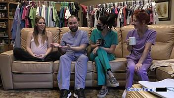 dr tampa probes nova maverick's shaved pussy backstage ultrasound play 👩‍⚕️💦