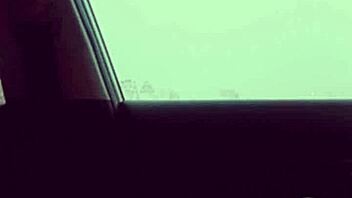 Slim black babe dances skinny waist on huge bbc outside car lover style