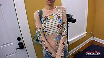 petite blonde unity masturbates sucks big cock for facial cumshot