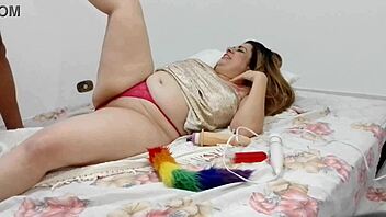 big black cock massages brazilian milf's natural tits