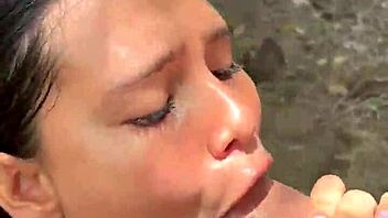 crazy latina girlfriend caught giving outdoor blowjob by torbe pillada