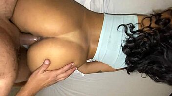 Brazilian girlfriend cums real hard on hubby's cock