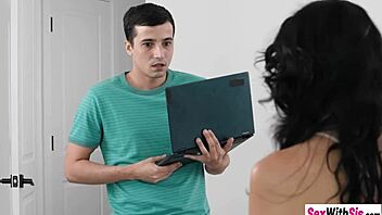 petite teen ruby moon rides stepbro's throbbing cock pov