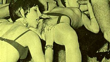 vintage orgy unleashes hairy pussy fucking frenzy