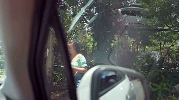 Found hot latina street slut fucked car full creampie pussy and ass