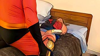Granny Wonder Woman seduces Mr Incredible for hardcore cheating fuck in AI animated adventure