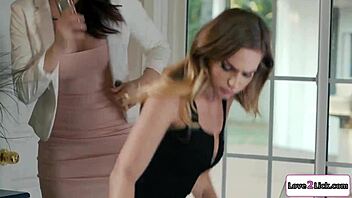 Busty Boss Forces Secretary to Lick Her Wet Cunt!