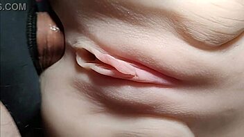 crisp closeups of fuck doll's shaved pussy stretched by toys