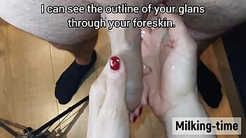 Bold Fat Helmet Edging Leads to Yummy Milking Tits Explosion