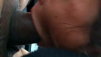 Intense deepthroat swallow action inside car