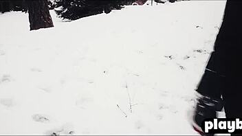 Watch This Horny Couple's Sensual Snowy Day Tit-Fucking Frenzy!