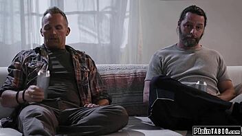 Two Old Guys Lure Petite Teen into Hardcore Group Fuck