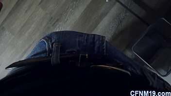 clothed teen 18+ drops to knees for hardcore pov cock sucking